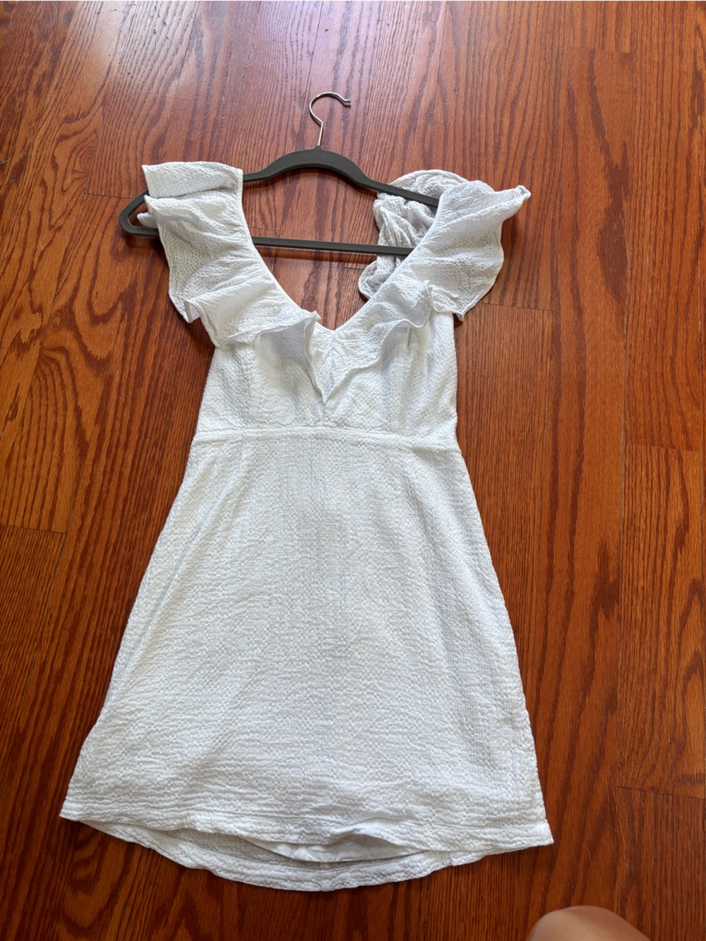 White Ruffled Mini Dress